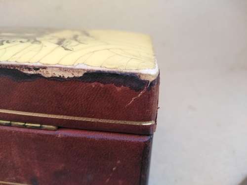 Vintage! Italian - Medieval Heraldic Coat Of Arms - Leather Bound Wooden Trinket Box