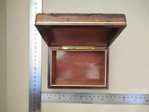 Vintage! Italian - Medieval Heraldic Coat Of Arms - Leather Bound Wooden Trinket Box