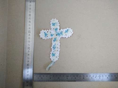 Hand-Made, Crochet - God`s Eye Pattern Cross Bookmark
