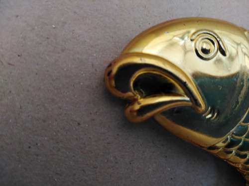 Feng Shui - Gold Plastic Carp Fish Hanging Pendant Only