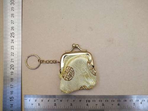 Vintage Feng Shui - Chinese Silk Ball Clasp Mini Coin Purse Keyring