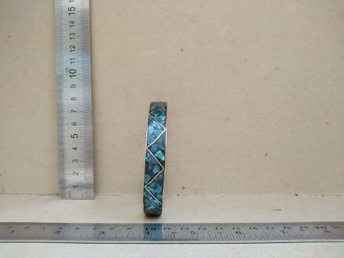 Vintage! Hand Made In India - Turquoise Stone Inlayed Brass Bangle