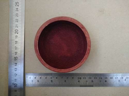 Vintage! - Blood Orange Resin? Bowl - Red Felt Lined
