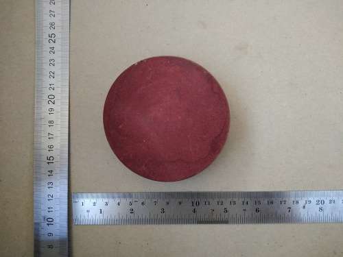 Vintage! - Blood Orange Resin? Bowl - Red Felt Lined