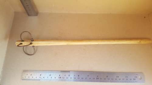 Africana! Traditional `Twirl Stick` - Wooden Pap Porridge Stirring Utensil With Metal Hoops