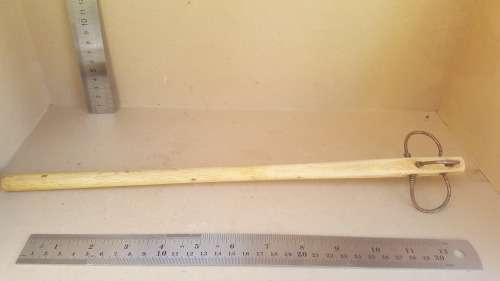 Africana! Traditional `Twirl Stick` - Wooden Pap Porridge Stirring Utensil With Metal Hoops