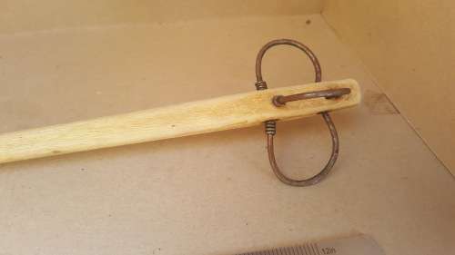 Africana! Traditional `Twirl Stick` - Wooden Pap Porridge Stirring Utensil With Metal Hoops