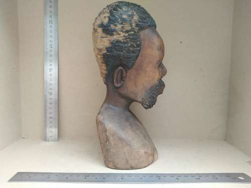 Africana! Hand Carved Wooden Bust - Shona Male 3
