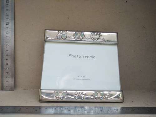 Silver Plated Little Train Theme Baby Frame