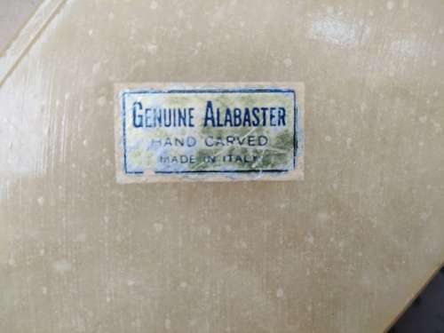Vintage! Hand Made in Italy - Genuine Alabaster Marble - Rectangular Floral Trinket Box