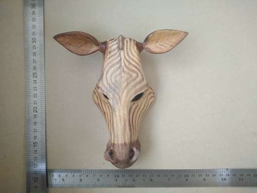 African! Hand-Carved Wooden Zebra Mask