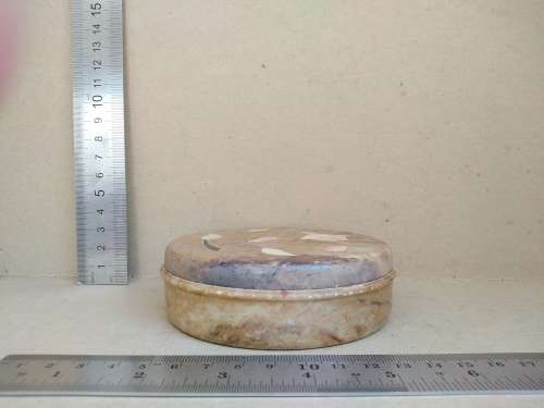 Vintage! Marble Trinket Box With Mother Of Pearl Inlay