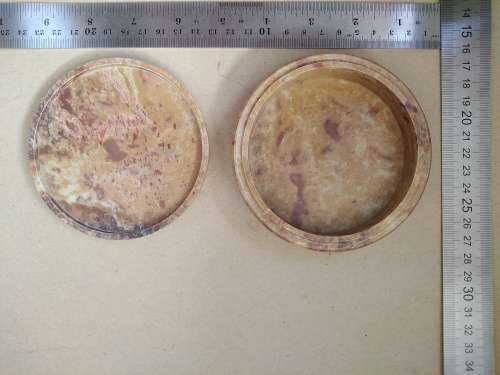 Vintage! Marble Trinket Box With Mother Of Pearl Inlay