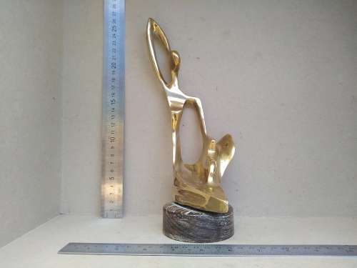 Vintage! Heavy Solid Brass - Beautiful Art Deco Stylized Figural Sculpture