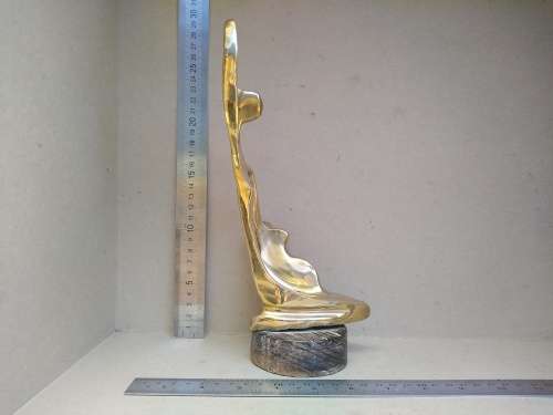 Vintage! Heavy Solid Brass - Beautiful Art Deco Stylized Figural Sculpture