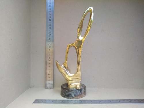 Vintage! Heavy Solid Brass - Beautiful Art Deco Stylized Figural Sculpture