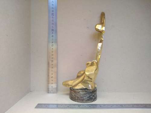 Vintage! Heavy Solid Brass - Beautiful Art Deco Stylized Figural Sculpture