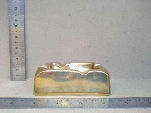 Vintage! Heavy Solid Brass Rectangular Ashtray