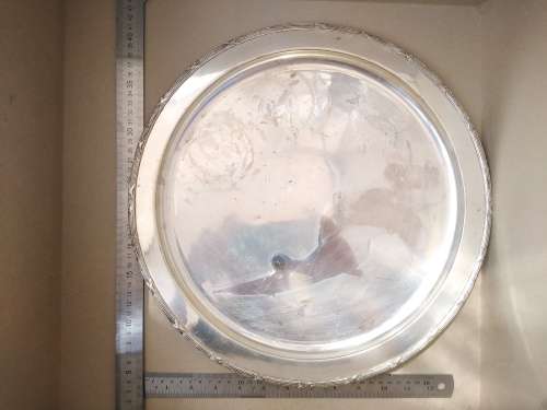 Vintage! - Silver Plated - Round Serving Tray - Made In India