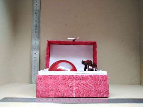 Feng Shui - Clear Crystal Ball on Carved Wooden Stand
