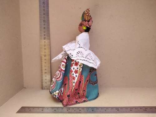 Vintage! Namibian Fabric Herero Doll With Traditional Dress And Headwear.