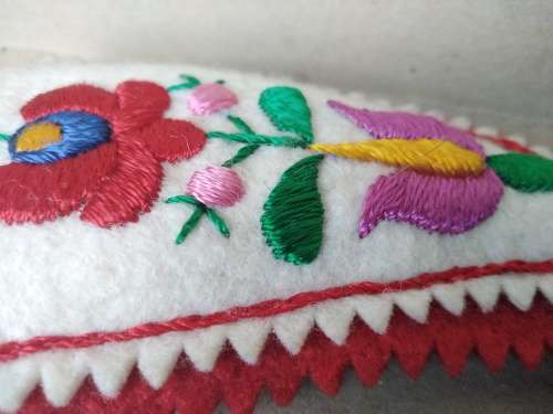 Vintage! Hungary - Embroidered Paprika Chili Ornament - Kalosca Matyo