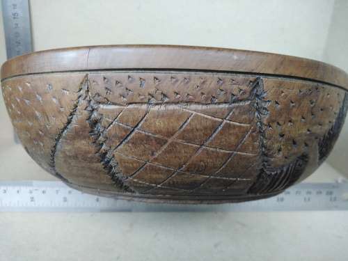 African - Hand Made - Carved Wooden Serving / Salad Bowl