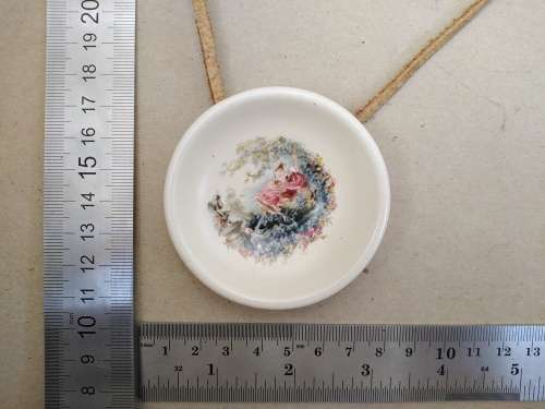 Vintage! Miniature Plate - Wall Hanging - Victorian Lady On Swing
