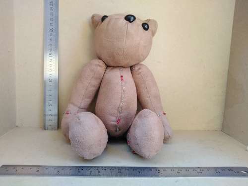 Vintage! Hand Sewn Suede Teddy Bear