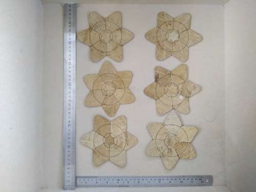 Vintage! Genuine Leather - Star Shaped - Set Of 6 Coasters