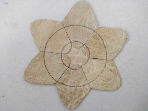 Vintage! Genuine Leather - Star Shaped - Set Of 6 Coasters