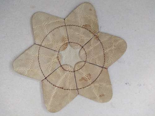 Vintage! Genuine Leather - Star Shaped - Set Of 6 Coasters