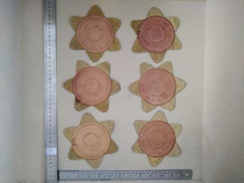 Vintage! Genuine Leather - Star Shaped - Set Of 6 Coasters
