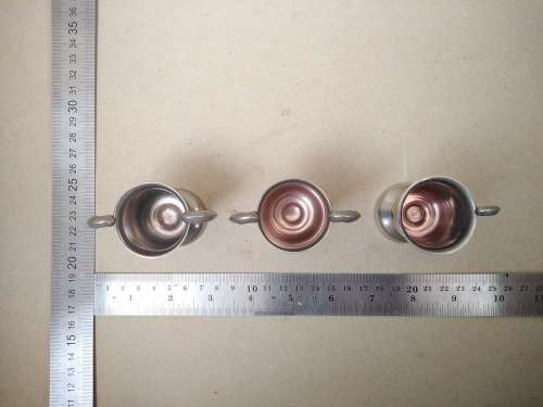 Vintage! - Set Of 3 - Silver Alloy? - Miniature Trophy Cups