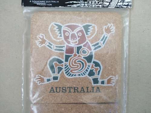 Vintage! - Set Of Six - Australian Souvenir Cork Drinking Coasters
