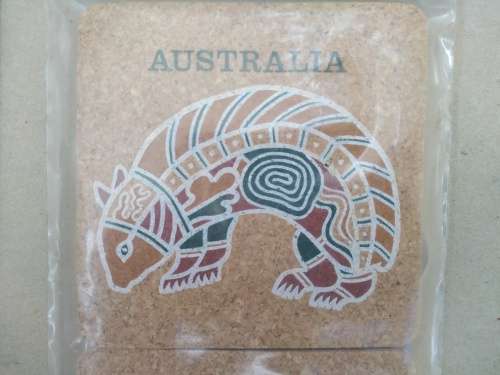 Vintage! - Set Of Six - Australian Souvenir Cork Drinking Coasters