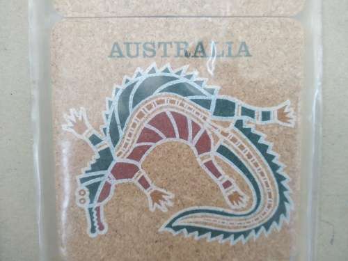 Vintage! - Set Of Six - Australian Souvenir Cork Drinking Coasters