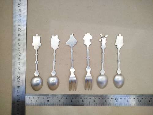 Vintage! - Dutch - Holland America Line Set  - Silver Plated - Set Of 6 Dessert Spoons And Forks