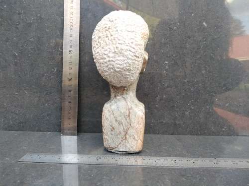 African! - Hand Carved - Stone Tribal Bust Of An Old Man With Goatee