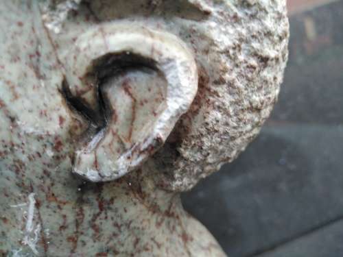 African! - Hand Carved - Stone Tribal Bust Of An Old Man With Goatee