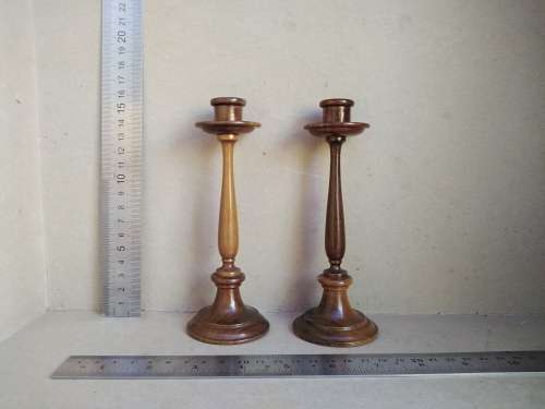 Vintage! - Thesen Knysna - Pair of Wooden Candlestick Holders