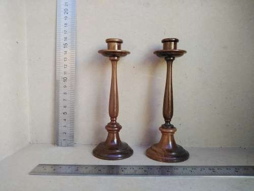 Vintage! - Thesen Knysna - Pair of Wooden Candlestick Holders