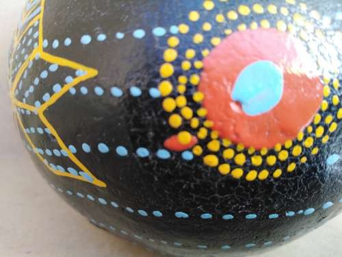African Zulu Beer Pots - Set of 3 - Hand Painted Geometric Dot Art - Clay Ukhamba