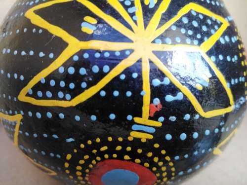 African Zulu Beer Pots - Set of 3 - Hand Painted Geometric Dot Art - Clay Ukhamba
