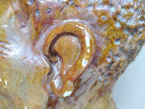 Hand-Carved! African Varnished Stone Bust - Middle Aged Man Sculpture