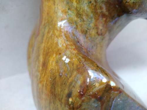 Hand-Carved! African Varnished Stone Bust - Middle Aged Man Sculpture