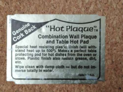 Vintage! Set Of 3 `Hot-Plaque` - Scenic - Cork Backed - Hot Pads / Wall Plaques