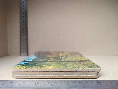 Vintage! Set Of 3 `Hot-Plaque` - Scenic - Cork Backed - Hot Pads / Wall Plaques