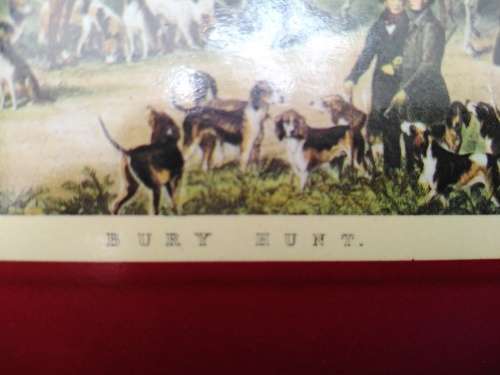 Vintage! Set Of 6 `Clover Leaf` - Old Hunting Scenic - Cork Backed - Coasters