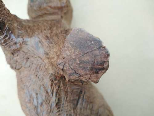 `Rhino On The Move` - Rhinoceros Sculpture Hand Carved From Zimbabwe Iron Wood.